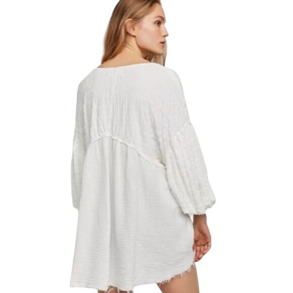 Free People Flower Power Top Oversized Balloon Sleeve Top XS - Picture 5 of 10